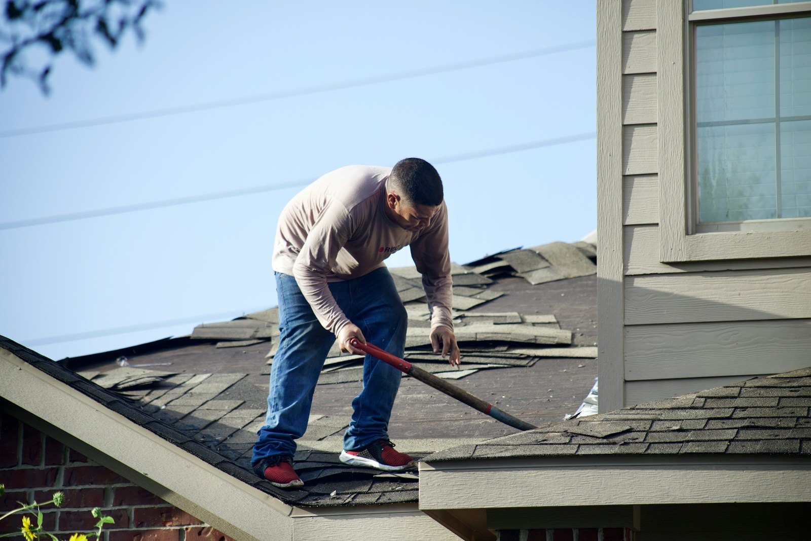 Roofing tear-off work